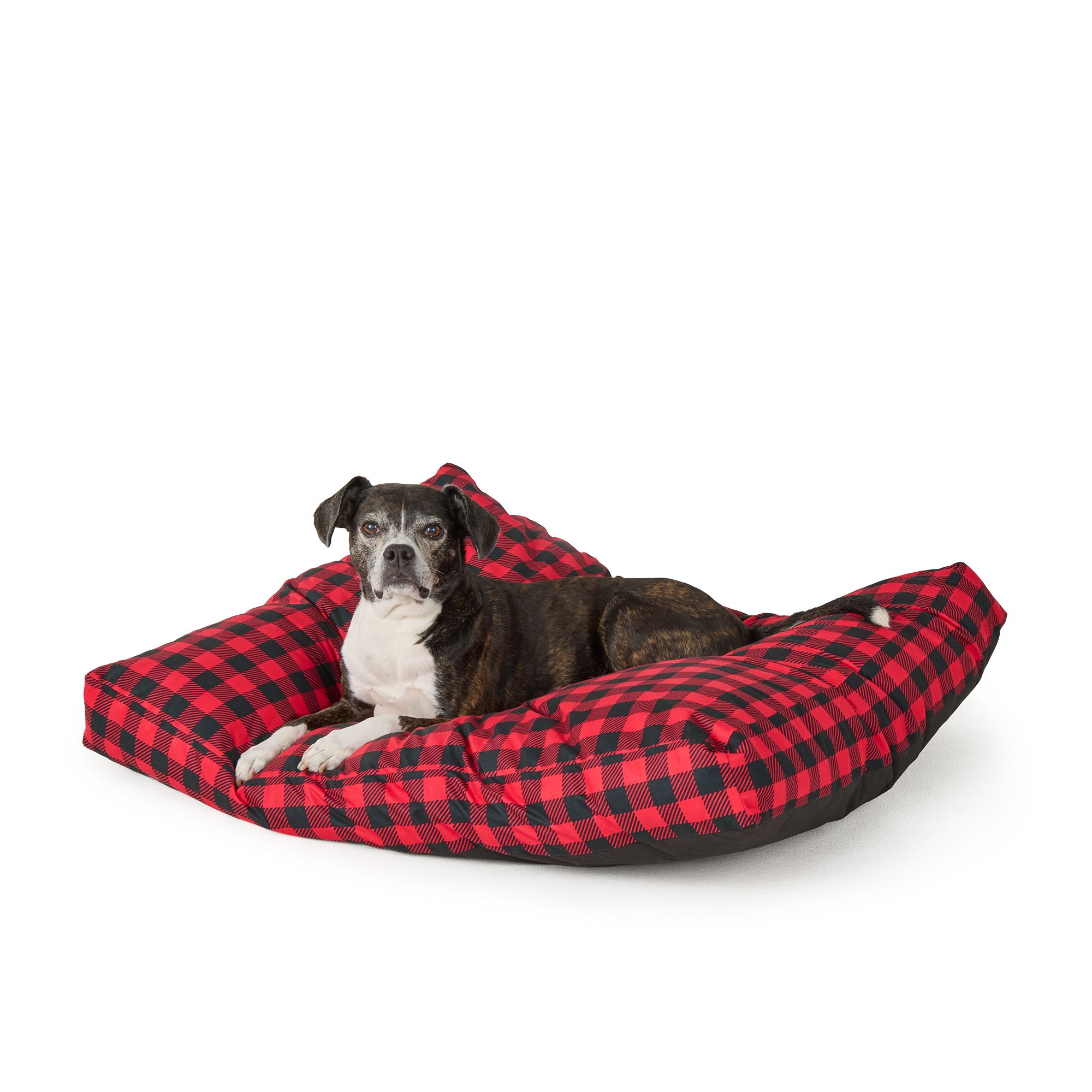 Merry & Bright® Black & Red Buffalo Check Holiday Dog Pillow Bed