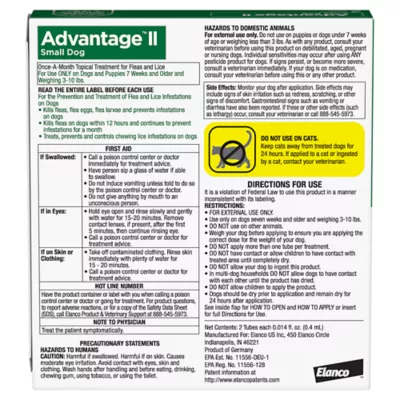 Advantage® II Flea Prevention & Treatment for Small Dogs 3-10 lbs, Monthly Doses - Image 2