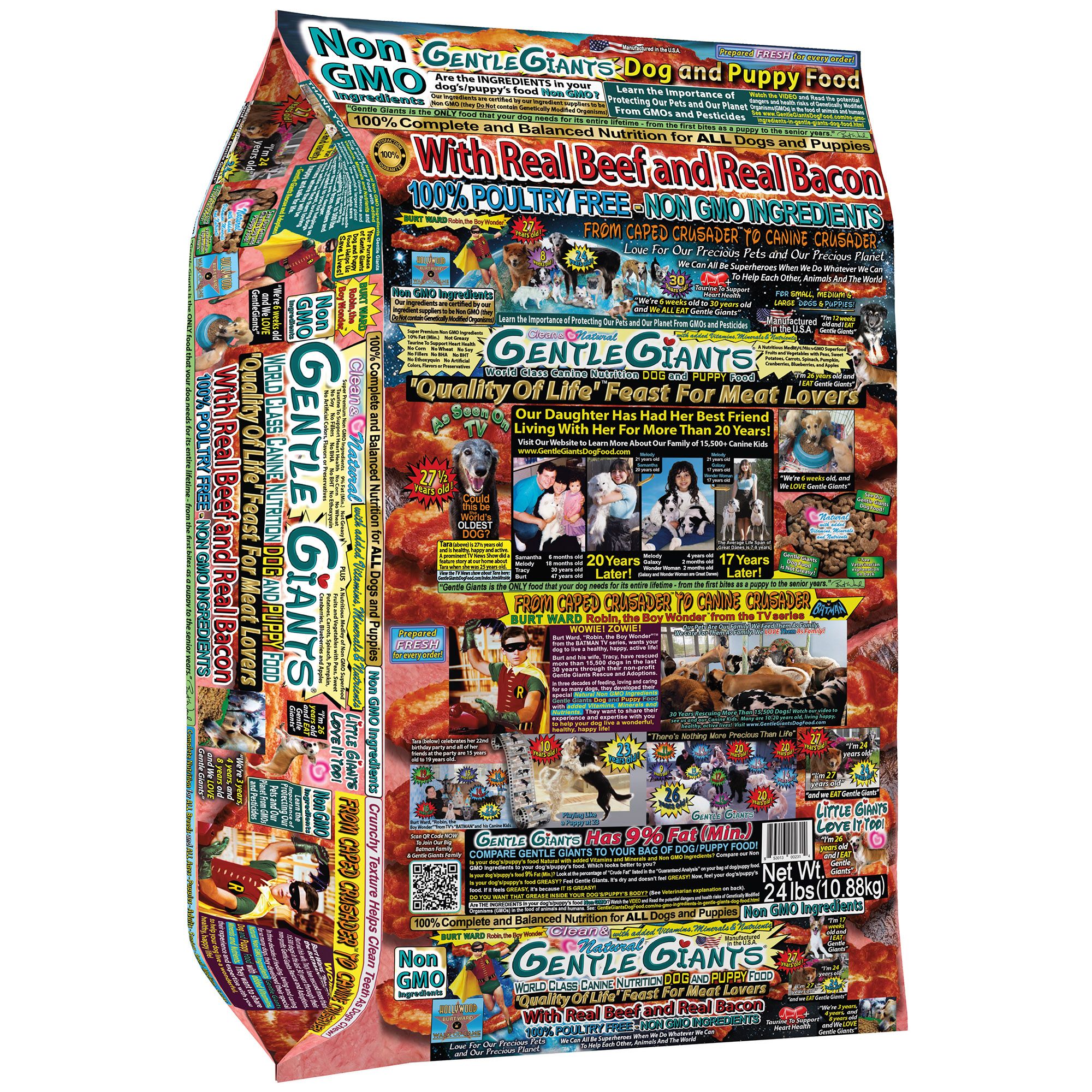 Gentle Giants All Life Stages Dry Dog Food - Natural, Non GMO, Beef and Bacon Flavor by Gentle Giants