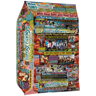 Gentle Giants All Life Stages Dry Dog Food - Natural, Non GMO, Beef and Bacon Flavor - Image 1