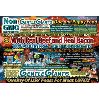 Gentle Giants All Life Stages Dry Dog Food - Natural, Non GMO, Beef and Bacon Flavor - Image 2