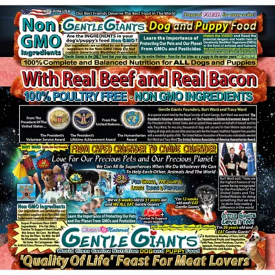 Gentle Giants All Life Stages Dry Dog Food - Natural, Non GMO, Beef and Bacon Flavor - Image 2