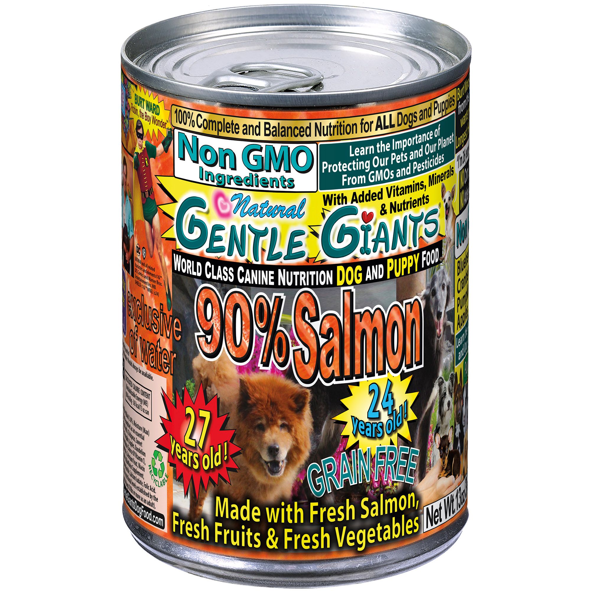 Gentle Giants All Life Stages Wet Dog Food - Natural, Non-GMO, Salmon Pate' by Gentle Giants