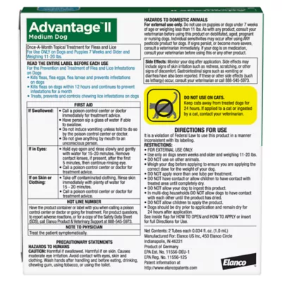 Advantage® II Flea Prevention & Treatment for Medium Dogs 11-20 lbs, Monthly Doses - Image 2