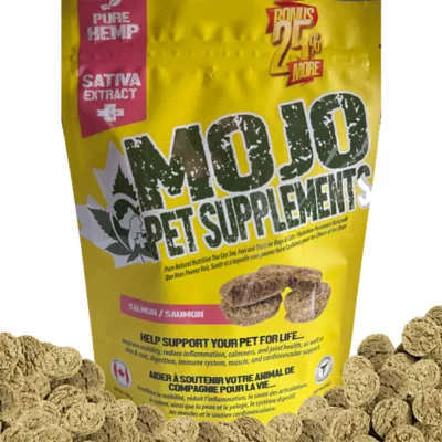 Mojo Pet Supplements Full-Spectrum Hemp Sativa Chewable Tablets for Dogs & Cats - Salmon - Image 1