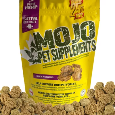 Mojo Pet Supplements Full-Spectrum Hemp Sativa Chewable Tablets for Dogs & Cats - Duck - Image 1