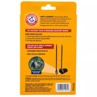 Arm & Hammer Heavy Duty Pet Waste Bafgs For Swivel Bin & Rake Dog Pooper Scooper, 20ct Refill - Image 2