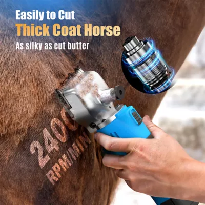 Oneisall Cordless All-in-One Horse Grooming Clippers W/ 4-Hour Battery Life & Spare Battery, Blue - Image 4