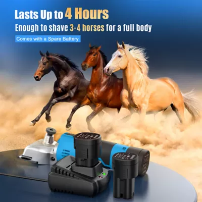 Oneisall Cordless All-in-One Horse Grooming Clippers W/ 4-Hour Battery Life & Spare Battery, Blue - Image 5