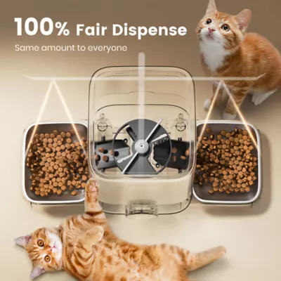 Oneisall 5 Liter Automatic Cat Feeder For Multi-Cat Households W/ Dual Power Supply, Black - Image 3