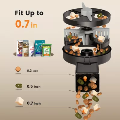 Oneisall 5 Liter Automatic Cat Feeder For Multi-Cat Households W/ Dual Power Supply, Black - Image 7