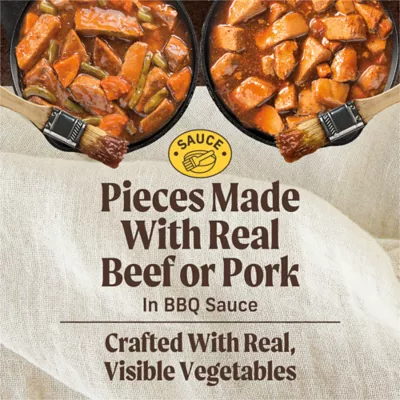 Merrick Wet Dog Food Variety Pack - Texas Style Braised Beef & Kansas City Style Chopped Pork, Sauce - Image 2