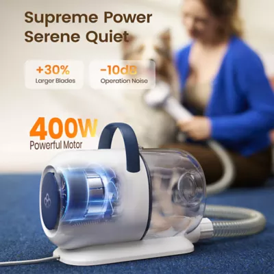 Oneisall 6-in-1 Dog Grooming Vacuum Kit W/ 1500PA Suction Power & Quiet Mode Setting, Blue - Image 4
