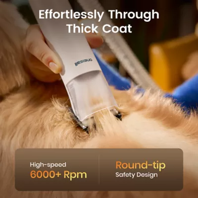 Oneisall 6-in-1 Dog Grooming Vacuum Kit W/ 1500PA Suction Power & Quiet Mode Setting, Blue - Image 7
