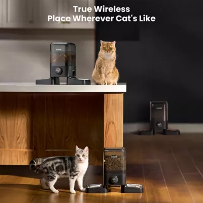 Oniesall 5L Automatic Cat Feeder For Multi-Cat Households W/ Dual Power Supply & App Control, Black - Image 8