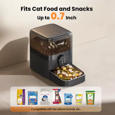 Oneisall 3 Liter Automatic Cat Feeder W/ Anti-Topple Design & Non-Slip Pads, Black - Image 3