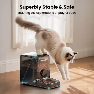 Oneisall 3 Liter Automatic Cat Feeder W/ Anti-Topple Design & Non-Slip Pads, Black - Image 5