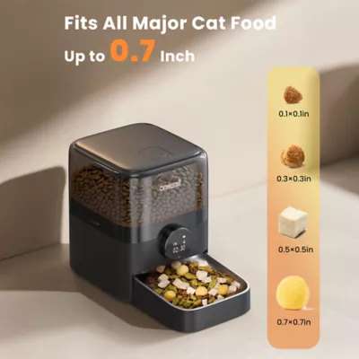 Oneisall 3 Liter Cordless Automatic Smart Cat Feeder W/ 100 Day Battery Life & App Control, Black - Image 5