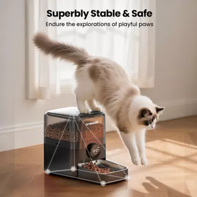 Oneisall 3 Liter Cordless Automatic Smart Cat Feeder W/ 100 Day Battery Life & App Control, Black - Image 8
