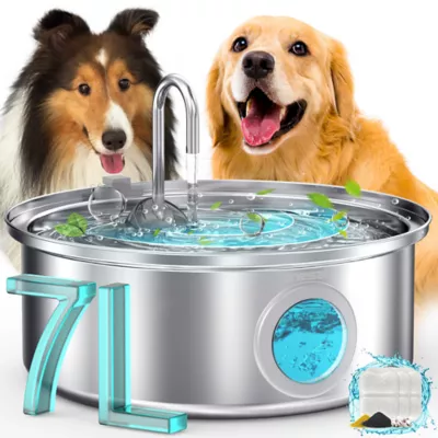 Oneisall 7L Pet Water Fountain W/ 5-Layer Filtration & Faucet Design, Multi-Pet Household Friendly - Image 1