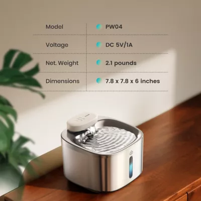 Oneisall 3.5L Cordless Stainless Steel Water Fountain  W/ 60 Day Power Supply & 3-Layer Filtration - Image 2
