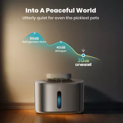 Oneisall 3.5L Cordless Stainless Steel Water Fountain  W/ 60 Day Power Supply & 3-Layer Filtration - Image 7