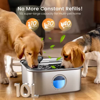 Oneisall 10 Liter Stainless Steel Pet Water Fountain W/ Washable & Reusable Sponge FIlter - Image 6