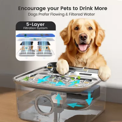 Oneisall 10 Liter Stainless Steel Pet Water Fountain W/ Washable & Reusable Sponge FIlter - Image 7