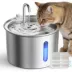 Oneisall 2 Liter Stainless Steel Cat Water Fountain W/ 3-Layer Filtration & Faucet Design image thumbnail 1