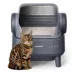Oneisall Open-Top Self-Cleaning Litter Box W/ Silicone Tracking Mat & 2 Rolls of Waste Bags, Gray image thumbnail 1