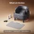 Oneisall Open-Top Self-Cleaning Litter Box W/ Silicone Tracking Mat & 2 Rolls of Waste Bags, Gray image thumbnail 2