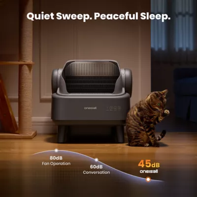 Oneisall Open-Top Self-Cleaning Litter Box W/ Silicone Tracking Mat & 2 Rolls of Waste Bags, Gray - Image 9