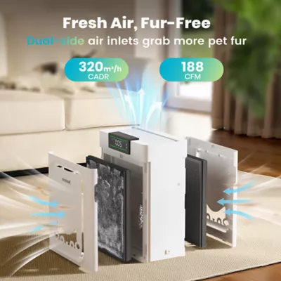 Oneisall Pet Air Purifier W/ Dual Sided Intake, Reduces Pet Hair, Alergens, and Pet Odor - Image 3