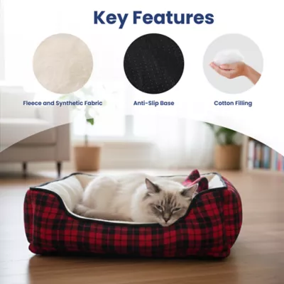 PawsPik Cozy Fleece & Plush Orthopedic Bolster Dog & Cat Bed - Image 2