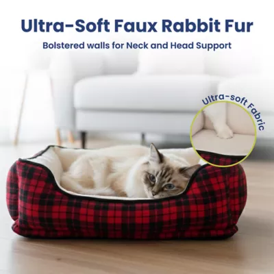 PawsPik Cozy Fleece & Plush Orthopedic Bolster Dog & Cat Bed - Image 4