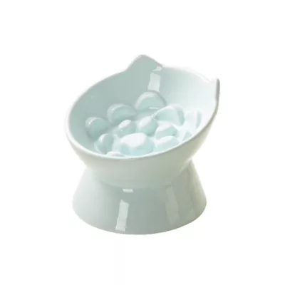 PawsPik Lynx Ceramic Raised Slow Feeder Cat Bowl - Image 1