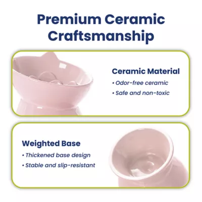 PawsPik Lynx Ceramic Raised Slow Feeder Cat Bowl - Image 8