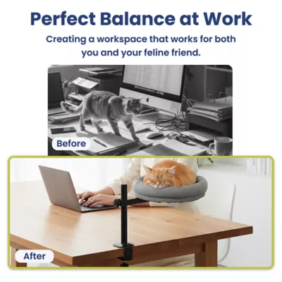 PawsPik Adjustable 360° Desk Cotton Cat Nest Bed - Image 3
