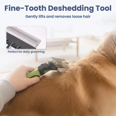 PawsPik 3-In-1 Groom Rake, Deshedder, & Comb Combo Dog Brush - Image 5