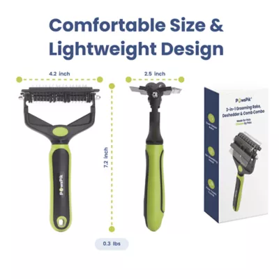 PawsPik 3-In-1 Groom Rake, Deshedder, & Comb Combo Dog Brush - Image 9