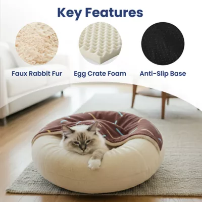 PawsPik Orthopedic Memory Foam Donut Dog & Cat Bed - Image 2