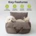 PawsPik Convertible Plush 3-In-1 Pet Carrier, Travel Bed, & Car Seat image thumbnail 2