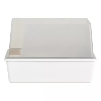 Tuft & Paw High-Sided, Open-Top Cat Litter Box W/ Anti-Stick Odor Resistent Plastic, White/Grey - Image 1