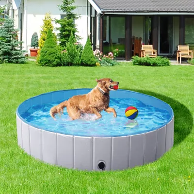 Yaheetech Foldable Pet Pool - Blue, Black, Gray, XL, 55-in - Image 2