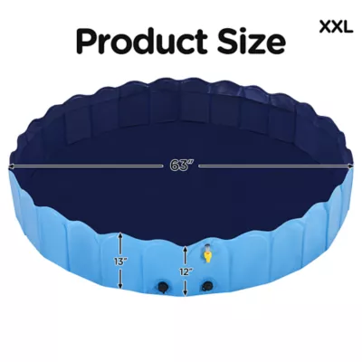 Yaheetech Foldable Pet Pool with Sprinkler - Blue, XXL, 63-in - Image 3