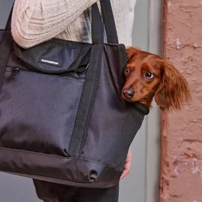 Cleverpup Lightweight Transit Tote Dog Carrier W/ Food-Safe Pouch & Poop Bag Dispenser, 4 Pc Set - Image 3