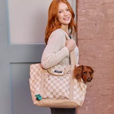 Cleverpup Lightweight Transit Tote Dog Carrier W/ Food-Safe Pouch & Poop Bag Dispenser, 4 Pc Set - Image 2