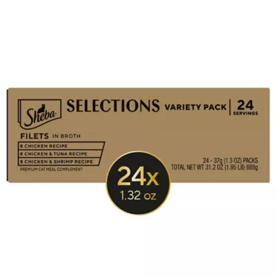 Sheba Selections Wet Cat Food Topper - Filets in Broth, Variety Pack, 24 Count, 1.3 OZ - Image 8