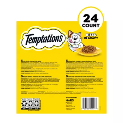 Temptations Wet Cat Food - Bites in Gravy, Variety Pack, 24 Count, 3.5 OZ - Image 10