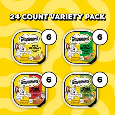 Temptations Wet Cat Food - Pate in Gravy, Variety Pack, 24 Count, 3.5 OZ - Image 10